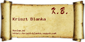 Kriszt Blanka névjegykártya